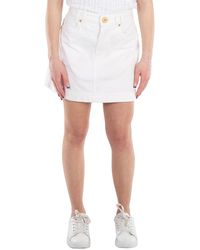 Balmain - Trapeze Western Denim Mini Skirt, Brand Size 34 (Us - Lyst