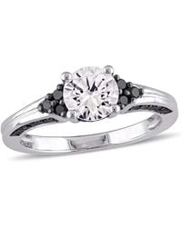 Amour - 3/8 Ct Tw Diamond And Created Sapphire Engagement Ring - Lyst