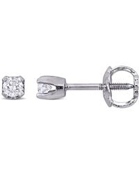 Amour - 1/10 Ct Tw Diamond Stud Earrings For Children - Lyst
