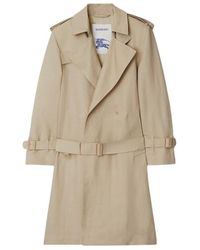 Burberry - Long Tricotine Trench Coat, Brand Size 48 Us - Lyst