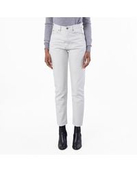 Saint Laurent - Chalk Denim Slim-Fit Jeans, Waist - Lyst
