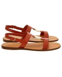 Ferragamo - Vida Nappa Flat Sandals - Lyst