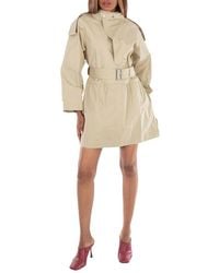 Burberry - Belted Gabardine Trench Mini Dress, Brand Size 12 Us - Lyst