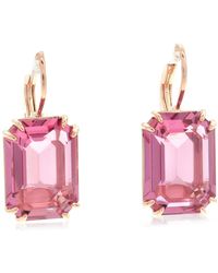 Swarovski - Millenia Rose-Tone Plated Octagon Cut Earrings - Lyst