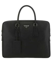 Prada - Saffiano Travel Top Handle Bag - Lyst