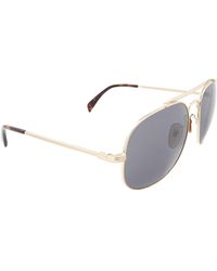 David Beckham Silver Mirror Pilot Sunglasses - Black