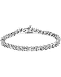 Haus of Brilliance - 925 Sterling 1/4 Cttw Diamond Station And S Link Bracelet - Lyst