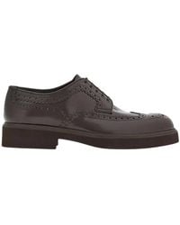 Ferragamo - Perforated Detailing Derby Shoes - Lyst