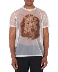 Burberry - Sea Maiden Print Sheer Jersey Short Sleeve T-Shirt - Lyst