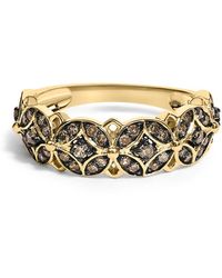 Haus of Brilliance - 10K Plated .925 Sterling 3/8 Cttw Champagne Diamond Lattice Work Band Ring - Lyst