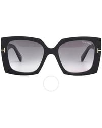 Tom Ford - Jacquetta Smoke Gradient Square Sunglasses Ft0921 01b 54 - Lyst