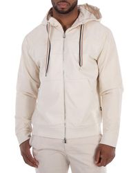 BOSS - Tonal Insert Zip-Up Hoodie - Lyst