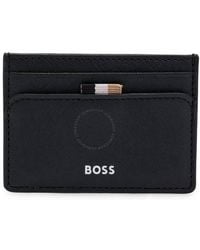 BOSS - Embossed Logo Leather Card Case - Lyst