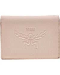 MCM - Embossed Logo Leather Mini Himmel Snap Wallet - Lyst