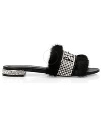 Philipp Plein - Luxury Mink Fur Slider Sandals, Brand Size 35 Us - Lyst