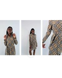 Burberry - Nova Checked Shirt Dress, Brand Size 6 (Us - Lyst