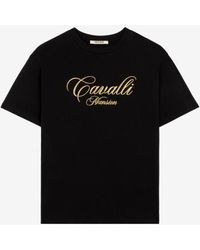 Roberto Cavalli - Logo-Embroidered Cotton T-Shirt - Lyst