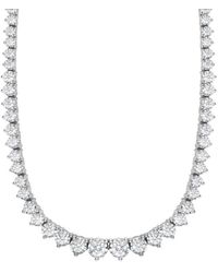 Brilliant Diamond - 14Kt 3.00 Carat Lab Grown Diamond Necklace For - Lyst