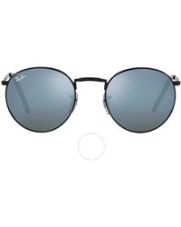 Ray-Ban - New Round Green Mirrored Blue Round Sunglasses Rb3637 002/g1 50 - Lyst