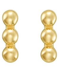 Tresorra - 14K Beaded Bar Stud Earrings - Lyst