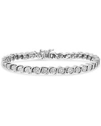 Haus of Brilliance - .925 Sterling Silver 1/4 Cttw Miracle-set Diamond Round Miracle Plate ''s'' Link Tennis Bracelet - Lyst