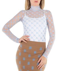 Burberry - Glacier Ekd Stretch Tulle Bodysuit - Lyst