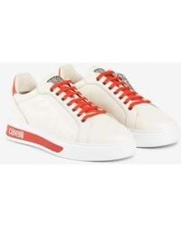 Roberto Cavalli - Logo Leather Low-Top Sneakers, Brand Size 43 Us - Lyst