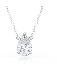 Brilliant Diamond - 2 Carat Pear Lab Grown Diamond Pendant Necklace - Lyst