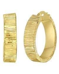 Tresorra - 14K Ribbed Round Hoop Earrings - Lyst