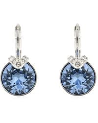 Swarovski - Bella Rhodium Plated V Drop Earrings - Lyst