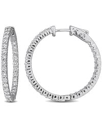 Created Forever - 3 1/3 Ct Lab Grown Diamond Tw Hoop Earrings 14K - Lyst