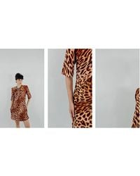 Stella McCartney - Ladies Chain-Embellished Leopard Print Mini Dress, Brand Size 36 (Us - Lyst