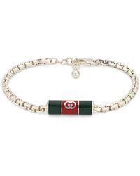 Gucci - Web Motif And Enamel Bracelet - Lyst