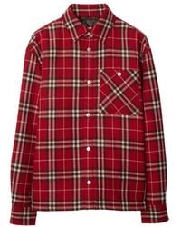 Burberry - Check Wool Flannel Overshirt - Lyst