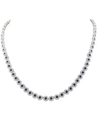 Swarovski - Una Angelic Rhodium Plated Crystal Tennis Necklace - Lyst