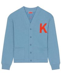 KENZO - Varsity Jungle Elephant Embroidered Cardigan - Lyst