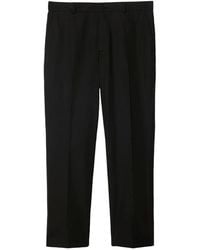 Burberry - Ekd Embroidered Cotton Trousers, Brand Size 50 Waist - Lyst