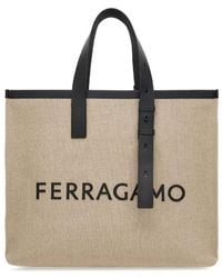 Ferragamo - Embossed Logo Tote Bag - Lyst