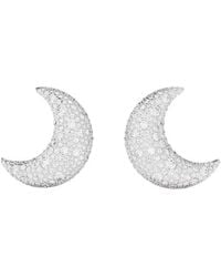 Swarovski - Moon Rhodium Plated Luna Clip Earrings - Lyst