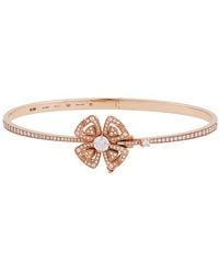 BVLGARI - 18K Rose Diamond Fiorever Bracelet - Lyst