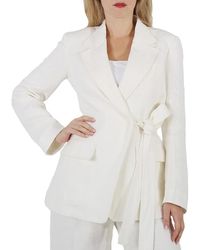 Chloé - Ladies Iconic Milk Tie-Closure Tailored Linen Jacket, Brand Size 42 (Us - Lyst