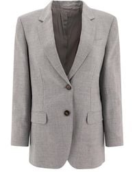 Brunello Cucinelli - Light Linen Wool Blazer, Brand Size 38 (Us - Lyst