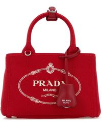 Prada - Red Canvas Mini Jardinière Handbag - Lyst