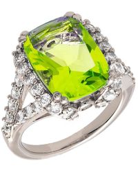 Bertha - Juliet Collection 's 18k Wg Plated Light Green Statement Fashion Ring - Lyst