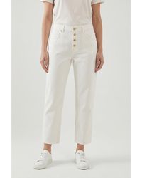 Brunello Cucinelli - Off Straight Cotton Trousers, Brand Size 40 (Us - Lyst