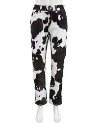 Burberry - Cow Print Straight-fit Denim Jeans - Lyst