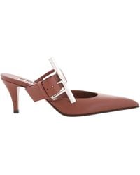 McQueen - Ladies Rouge Fonce 70Mm Francisco Leather Mules, Brand Size 37 Us - Lyst
