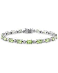 Amour - 8 4/5 Ct Tgw Peridot And Diamond Bracelet - Lyst