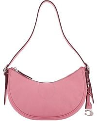 COACH - Flower Pink Leather Luna Shoulder Bag - Lyst