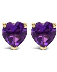 Haus of Brilliance - 14K 5Mm Heart Cut Amethyst Solitaire Stud Earrings - Lyst